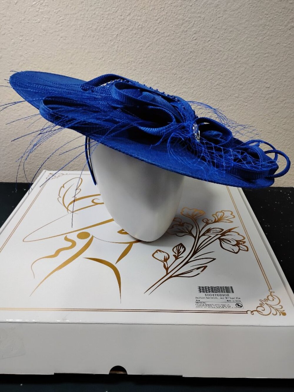 Royal Blue Fascinator Hat Headband Wedding Tea Party Kentucky Derby Bridal